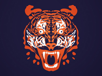 Chinese Zodiac Tiger chinese illustration liquid movement organic rorschach self promotion tiger trippy
