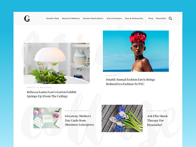 Homepage Redesign editorial lifestyle product design ui ux