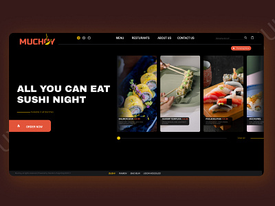 Sushi Restaurant Website Landing Page 3d app appdesign branding case study design designer food foodwebsite graphic design illustration logo restaurant sushi ui userexperience ux uxui vector website