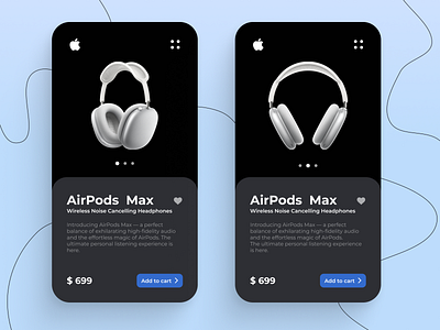 MOBILE E-COMMERCE PRODUCT CARD AIRPODS MAX