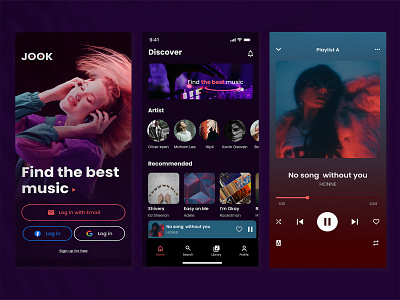 "JOOK" Music App app design ui