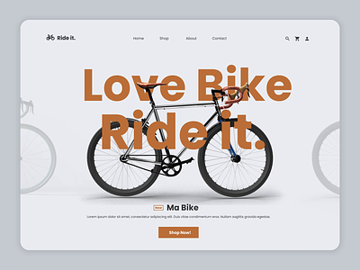 Ride it - Web design for Bicycle Shop animation branding design graphic design ui web web design