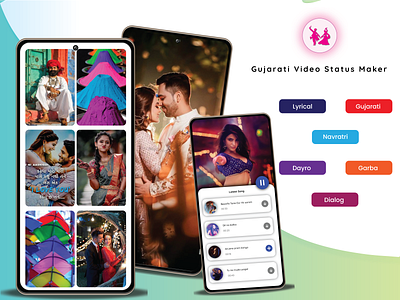 Gujarati Video Status Maker Mobile App Ui Design