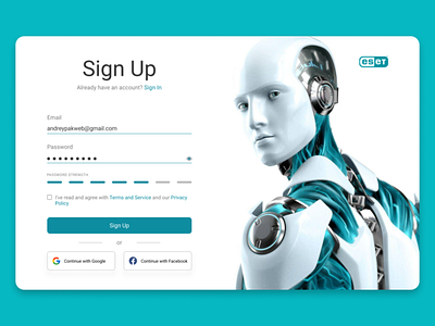 DailyUI #001 Sign Up dailyui eset sign up