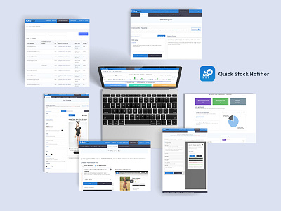 Quick Stock Notifier - Shopify App | HubifyApps ecommerce app design shopify shopify app shopify theme