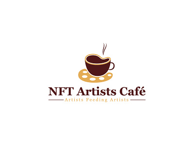 Cafe Artist Logo artist branding cafe creative design drawing graphic design illustration logo nft cafe logo typography vector