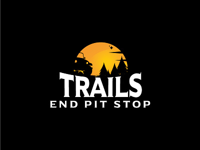 Trails Logo branding creative design graphic design illustration jeeep logo sun trail trail and pitstop trail logo tree typography vector