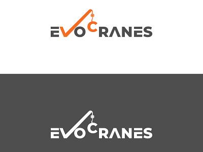 Evo Cranes branding crane logo creative design evo evocraneslogo graphic design illustration logo textbased typography vector