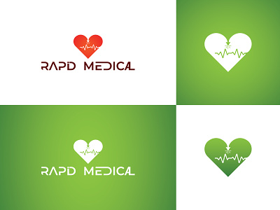 Online Medical Logo branding creative design graphic design heart illustration logo medical logo online online health info rapid medical logo typography vector