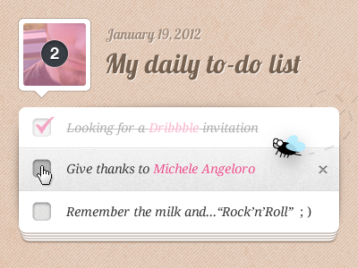 Daily to-do list widget