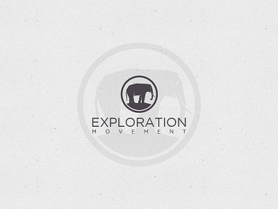 Exploration Movement Logo design elephant exploration flat graphic logo