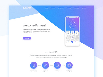 Running app Landing Page