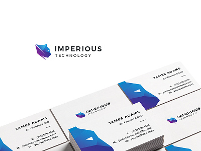 Imperious Technology Branding design flat gradient graphicdesign logo modern purple tiger