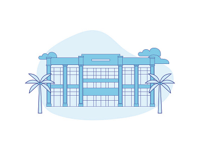 Store Front architecture doodle icon illustration minimal store vector