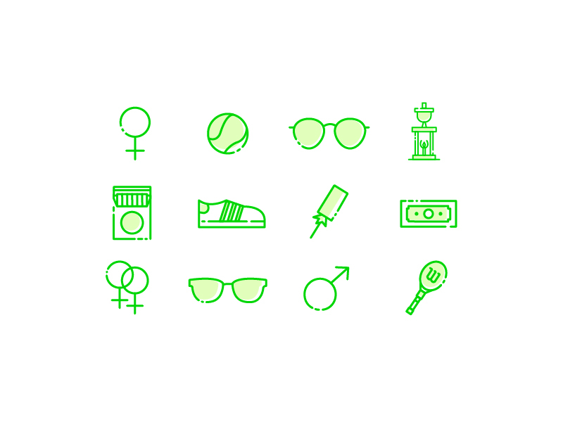 Lets Be Equal battle of the sexes equality feminism iconography icons illustration illustrator line tennis vector