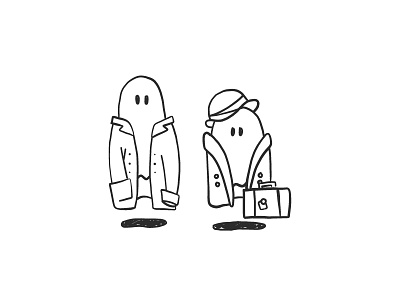 Ghosties drawing ghost halloween illustration illustrator line pen vector