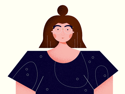 KT character design geometric girl illustration self portrait texture vector