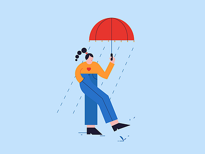 Rain Drops character color design doodle geometric girl illustration illustrator photoshop rain texture umbrella vector