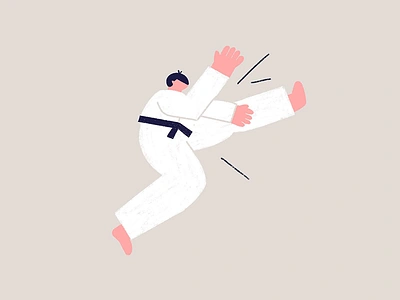 Chop! athlete character chop design doodle illustration illustrator karate procreate texture