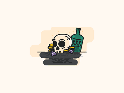 His Loved Ones booze illustration pirate death small illustrations