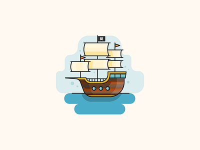 Pirate Ship illustrate illustrator ocean pirate pirate ship sea