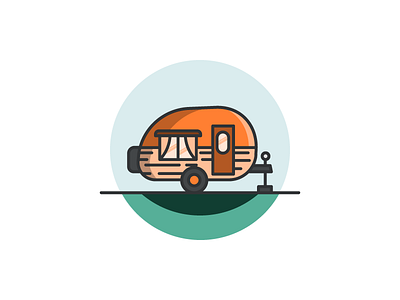 Camping Trailer adobe illustrator camper camping trailer icon illustrations