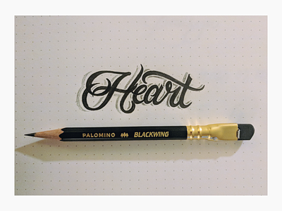 <3 blackwing handlettering heart pencil letters script
