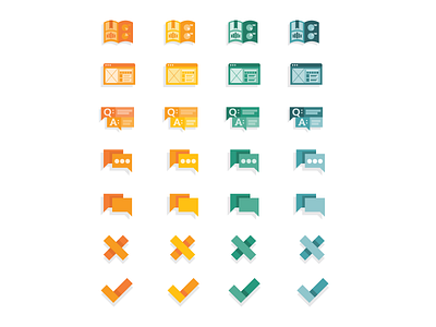 More Icon Exploration in our brand colors iconography no stroke icons