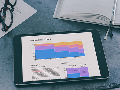 Marimekko Chart Reference Page on Tablet chart data data visualization dataviz graph infographic marimekko ui ui design web design webdesign website