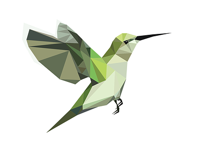 Triangulate Hummingbird animal artwork bird cute geometric green hummingbird illustration triangles