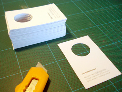 Own Business Cards business card card circle cut cutting promotion self