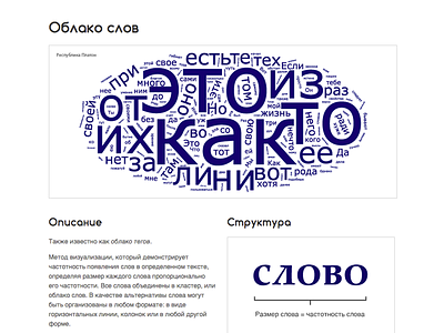 Russian Word Cloud (Облако слов) Reference Page cyrillic data data visualization dataviz infographic russian type typography web web design website word cloud