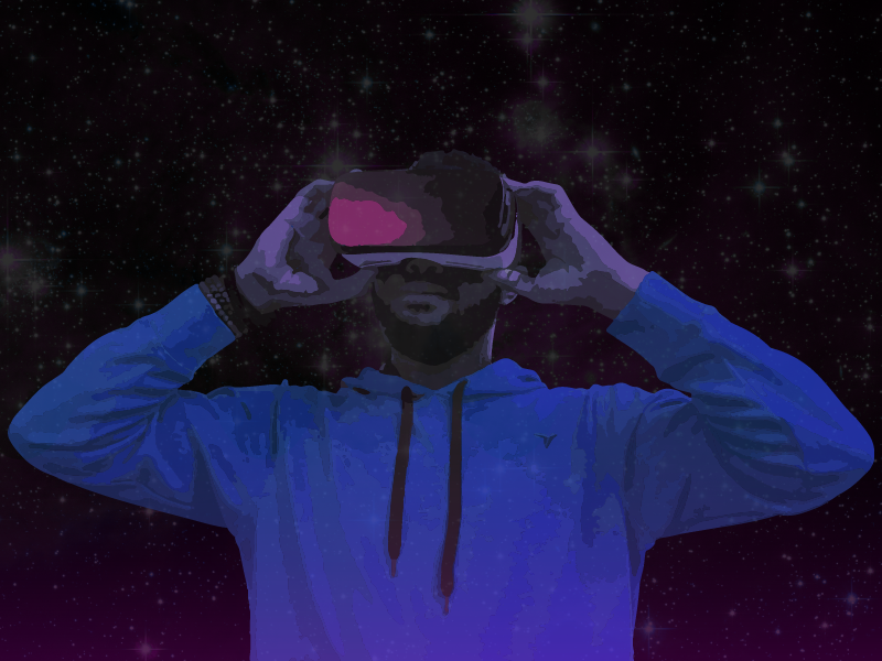 VR Man Illustration virtual reality cyber retro vr artwork virtual digital vaporwave synthwave retrowave