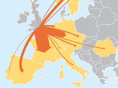 Erasmus Diagram arrows data diagram infographic lines map