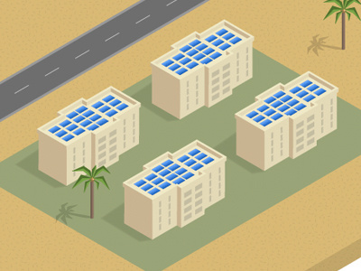 Isometric Illustration 3 3d building desert illustration isometric sand