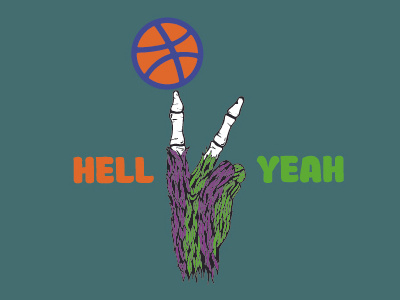 Hell Yeah ball dribble hell horror illutration semak stickers