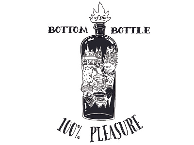 100% Pleasure alcohol bar berger bottle drink illustration meat pork semak