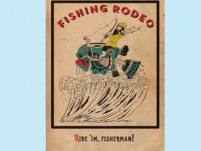Fishing rodeo dog fishing rodeo salty sea semak steampunk