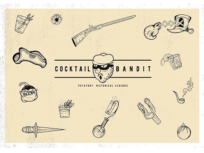 Cocktail bandit beers branding cocktails craft label packing semak