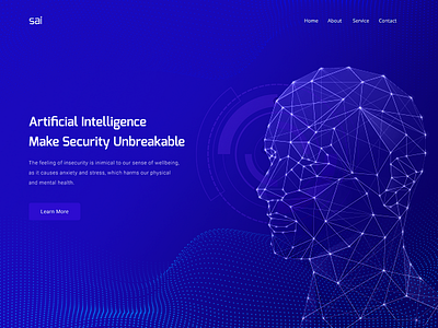 Security Artificial intelligence ai artificial intelligence blue bold polygon security wave web