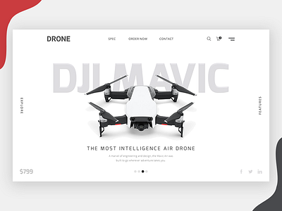 DJI MAVIC 2019 cart drone eccommerce minimal trend 2019 white whitespace