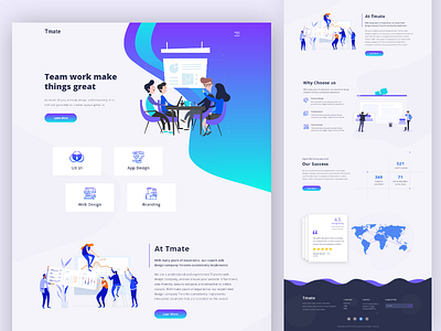 Tmate web agency agency clean colourful gradiant landing page studio de design typography ui user experience design user experience designer user friendly web design web design agency web design company web studio