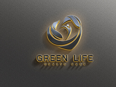 Green Life Health Care 3d branding care graphic design health care hospital life logo ui
