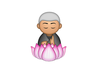 omoi emoji flower icon lotus monk