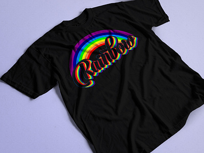 Rainbow colorful typography t-shirt