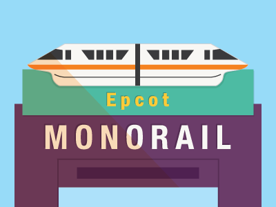 Monorail Sign disney disney world epcot illustration monorail sign vector