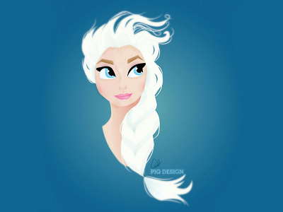 Elsa cartoon character art disney elsa fan art frozen illustration portrait vector
