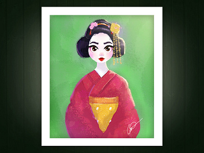 Geisha character design design digital painting geisha illustration japan photoshop