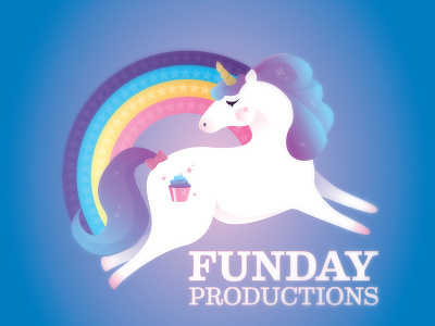 Funday Productions branding cute design fun logo rainbow unicorn