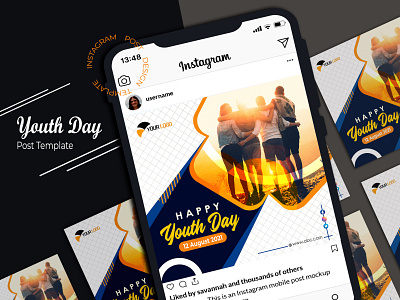 Youth day post design ।  Instagram post design । Flyer design